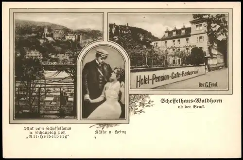 Heidelberg 3 Bild Käthe u. Heinz, Hotel Scheffelhaus-Waldhotn 1908