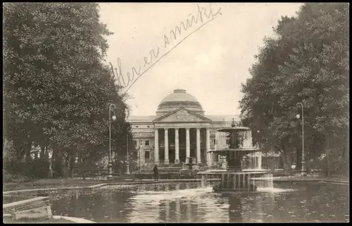 Ansichtskarte Wiesbaden Kurhaus 1907  gel. Allborg
