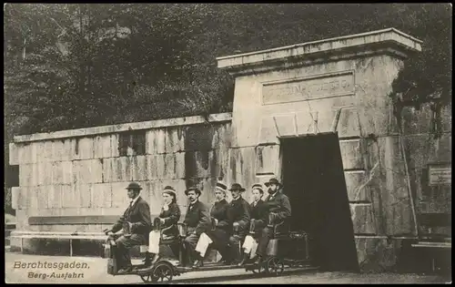 Ansichtskarte Berchtesgaden Salzbergwerk, Bergwerksbesucher 1911