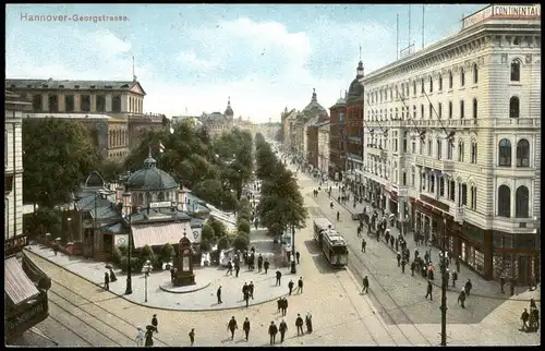 Ansichtskarte Hannover Georgstraße, Cafe Kröpcke 1912
