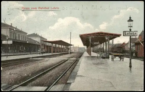 Ansichtskarte Lehrte Bahnhof, Gleisseite 1907