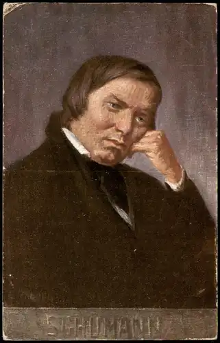 Künstlerkarte Gemälde Kunstwerk (Art) Porträt von SCHUMANN 1910