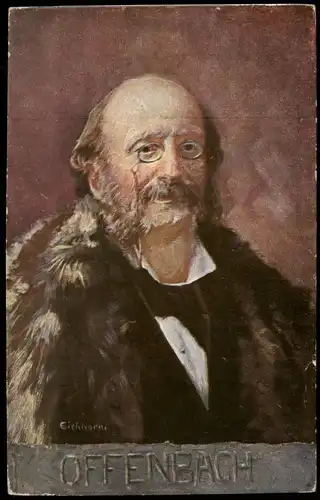 Künstlerkarte Gemälde Kunstwerk (Art) Porträt von OFFENBACH 1910
