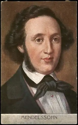 Künstlerkarte Gemälde Kunstwerk (Art) Porträt von MENDELSSOHN 1910