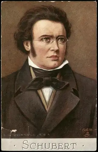 Künstlerkarte Gemälde Kunstwerk (Art) Komponist SCHUBERT 1910