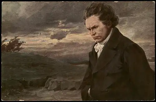 Künstlerkarte Gemälde Kunstwerk (Art) H. Wulff: Beethoven 1910