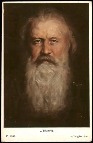 Ansichtskarte  Künstlerkarte Gemälde H. Torggler: Komponist J. BRAHMS 1920