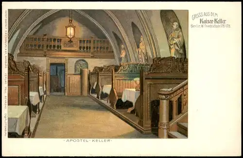 Ansichtskarte Mitte-Berlin Kaiser-Keller Friedrichstraße Künstlerkarte 1912