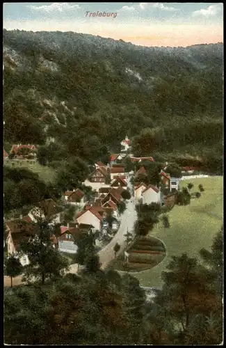 Ansichtskarte Treseburg  1917  Stempel Post-Briefkasten Hotel Rosstrappe