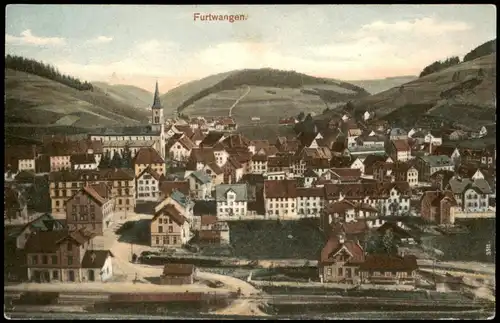 Ansichtskarte Furtwangen (Schwarzwald) Bahnhof Panorama 1911