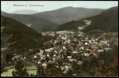Ansichtskarte Sitzendorf Blick auf die Stadt 1912