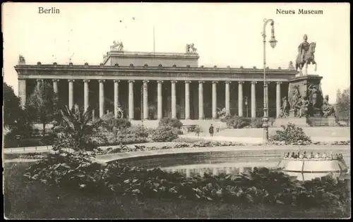 Ansichtskarte Berlin Neues Museum, Denkmal 1914  gel. Stempel Berlin