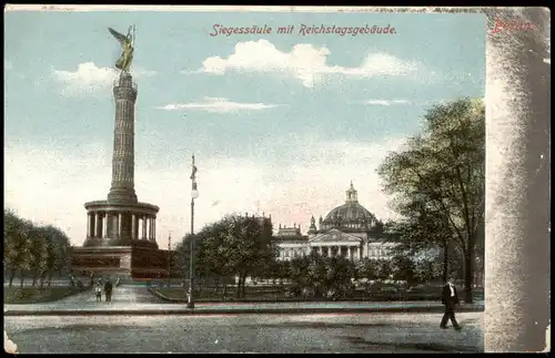 Ansichtskarte Berlin Siegessäule Reichstag 1913
