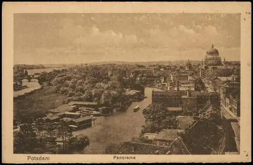 Ansichtskarte Potsdam Stadtblick Havel - Bootshäuser 1928