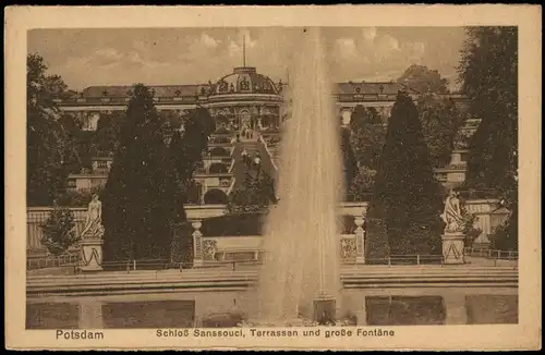 Ansichtskarte Potsdam Schloss Sanssouci 1928