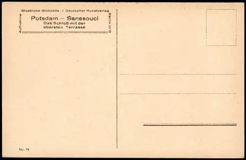 Ansichtskarte Potsdam Sanssouci Das Schloß mit der obersten Terrasse 1927