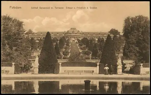 Potsdam Schloß Sanssouci m. Terrasse Erbaut v. Friedrich d. Großen 1914