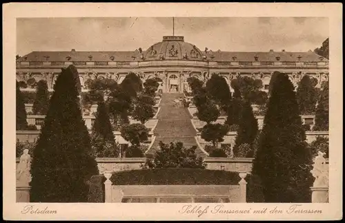 Ansichtskarte Potsdam Schloss Sanssouci mit den Terrassen 1913