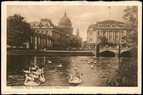 Ansichtskarte Potsdam Stadtschloss und Palast-Hotel 1928