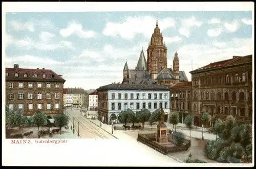 Ansichtskarte Mainz Gutenbergplatz 1912