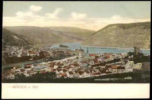 Ansichtskarte Bingen am Rhein Totale 1909