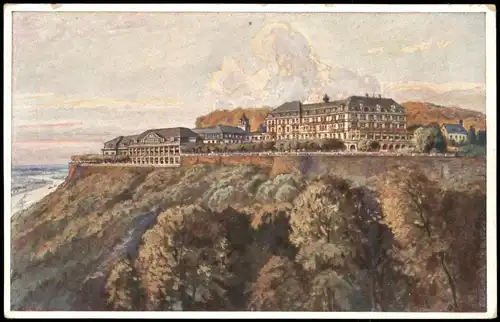 Ansichtskarte Königswinter Kurhotel Petersberg - Künstlerkarte 1928