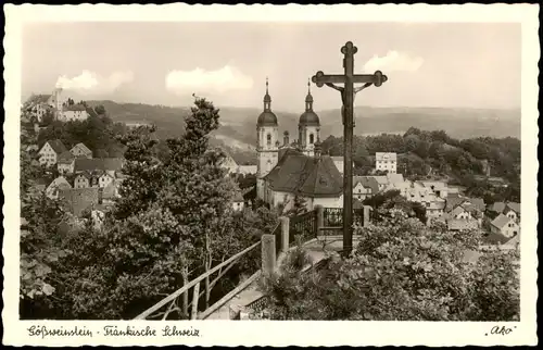 Gößweinstein Panorama Teilansicht; Ort i.d. Fränkischen Schweiz 1940