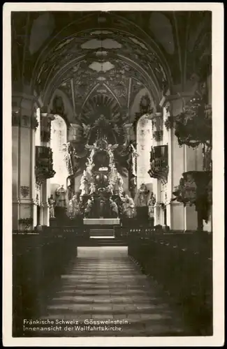 Ansichtskarte Gößweinstein Innenansicht der Wallfahrtskirche 1920
