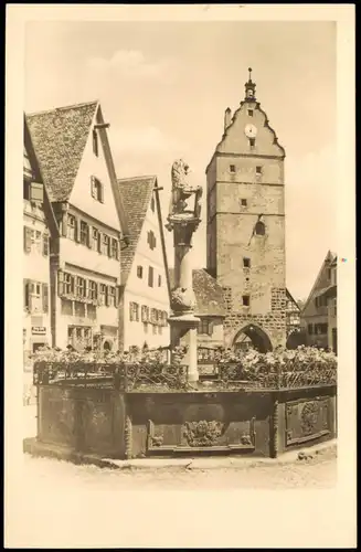 Ansichtskarte Dinkelsbühl Löwenbrunnen und Wörnitztor 1930