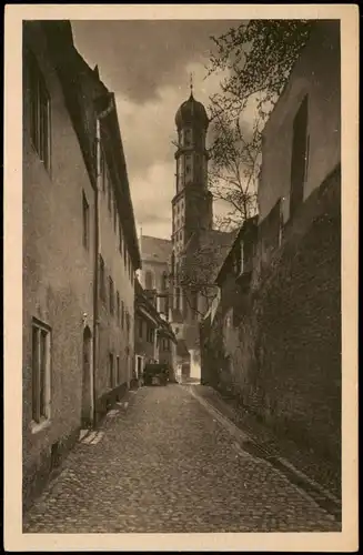 Ansichtskarte Augsburg Straßen Partie bei St. Ulrich 1920