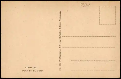 Ansichtskarte Augsburg Straßen Partie bei St. Ulrich 1920