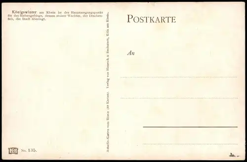 Ansichtskarte Königswinter Stadt - Künstlerkarte 1911