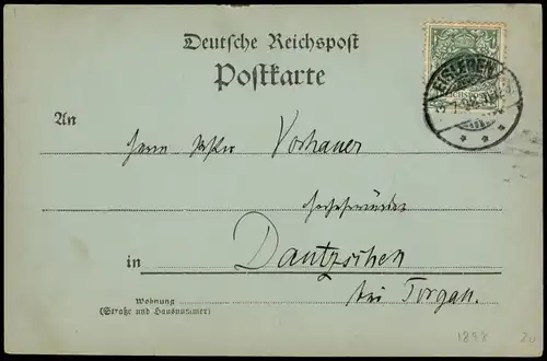 Ansichtskarte Eisleben Luthers Sterbehaus - Mondscheinlitho 1898