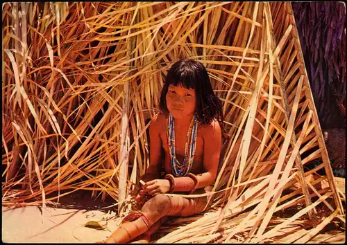 Postcard Allgemein Brasil Brasil Typen Pequena India Karaja Frau 1981
