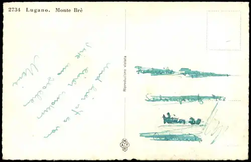 Ansichtskarte Lugano Monte Brè, Segelboot 1962