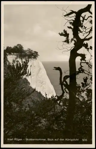 Stubbenkammer-Sassnitz Insel Rügen Stubbenkammer Blick auf Königstuhl 1935