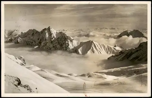 Garmisch-Partenkirchen Blick vomSchneefernhaus - Wolken Stimmungsbild 1937