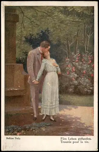 Künstlerkarte Gemälde Kunstwerk (Art) Rellüm Nafp: Fürs Leben gefunden 1910