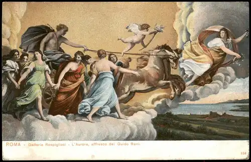 Rom Roma Galleria Rospigliosi Aurora, affresco del Guido Reni, Kunst-AK 1900