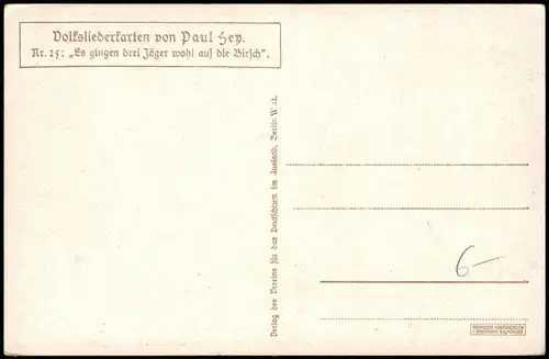 Ansichtskarte  Künstlerkarte (Art) Volksliedkarte Paul Hey Nr. 25 1910