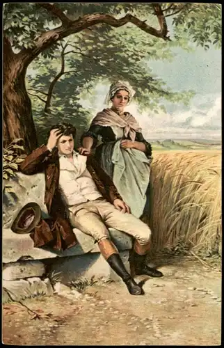 ARTHUR GEORG FREIHERR VON RAMBERG "Hermann u. Dorothea" Künstlerkarte 1910