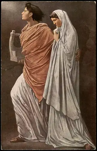 Künstlerkarte Gemälde (Art) A. Feuerbach pinx. Orpheus und Eurydice 1910