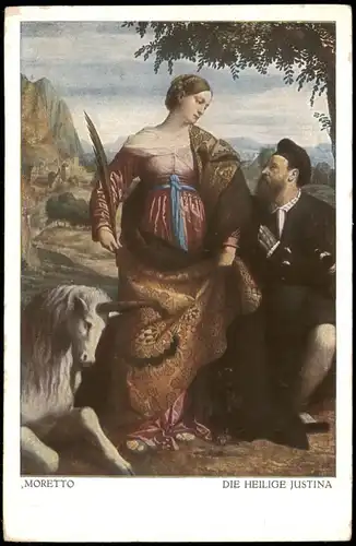 Ansichtskarte  Künstlerkarte Gemälde (Art) MORETTO Die Heilige Justina 1910
