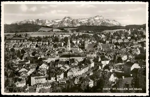 Ansichtskarte St. Gallen Panorama-Ansicht mit Säntis 1960