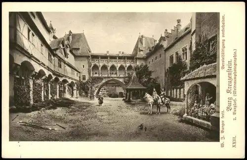 Ansichtskarte Leobendorf Burg Kreuzenstein - Burghof 1913