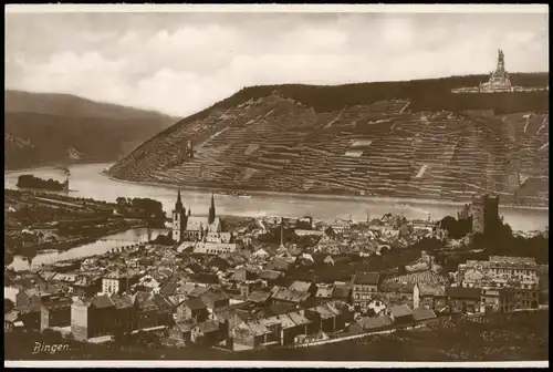 Ansichtskarte Bingen am Rhein Totale - Fotokarte 1928