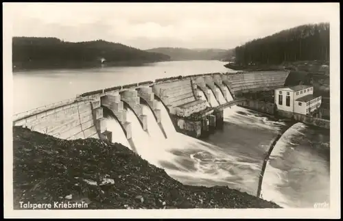 Lauenhain-Mittweida Talsperre Kriebstein Blick auf Stauwerk 1930