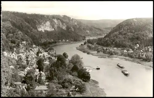 Ansichtskarte Wehlen Sächs. Schweiz Stadt Wehlen Elbe Blick 1972