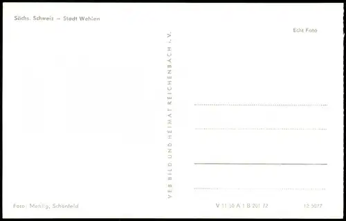 Ansichtskarte Wehlen Sächs. Schweiz Stadt Wehlen Elbe Blick 1972