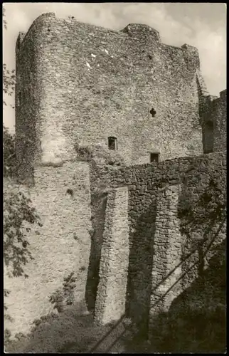 Frauenstein (Erzgebirge) Burgruine Blick von Ringmauer nach dem Dicken Märten 1959